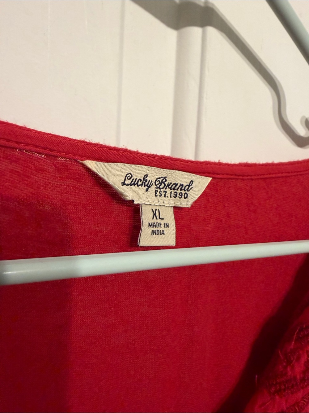 Lucky Brand Red Beaded V-Neck Tunic - Picture 2 of 2